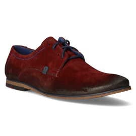 Zapatos de piel Filippo 239 terciopelo burdeos rojo 1