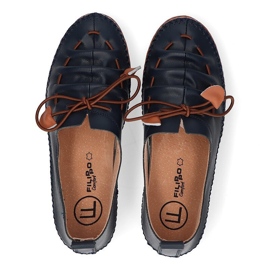 Zapatos de piel Filippo DP2058/21 Nv azul marino 5