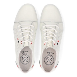 Zapatos de cuero Filippo DP009/21 Wh blanco 6