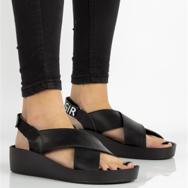 Sandalias de piel Filippo DS2060/21 Bk negro 3