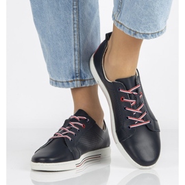 Zapatos de piel Filippo DP008/21 Nv azul marino 2