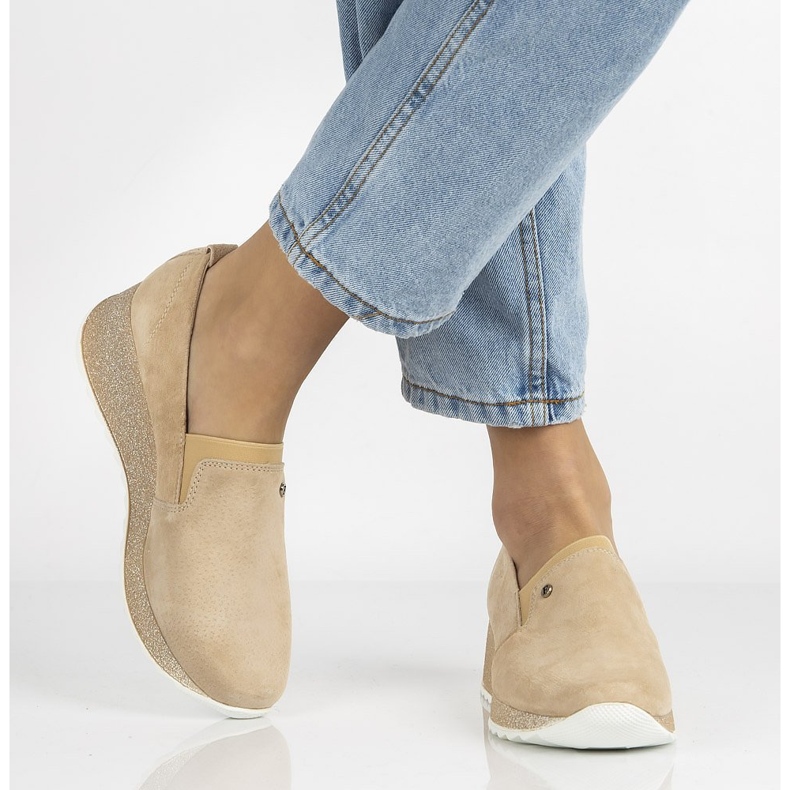 Zapatillas de cuero Filippo DP1500 / 21 Be beige 2