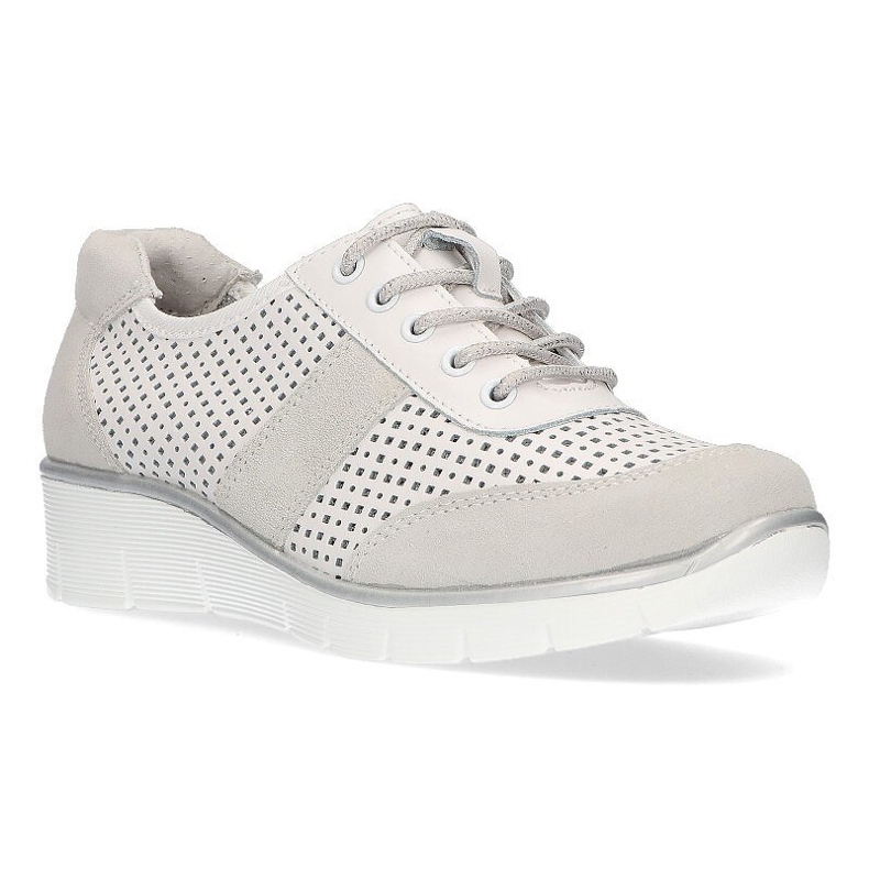 Zapatos de cuero Filippo DP028 / 21 Wh blanco con cordones 1