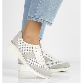 Zapatos de cuero Filippo DP028 / 21 Wh blanco con cordones 2