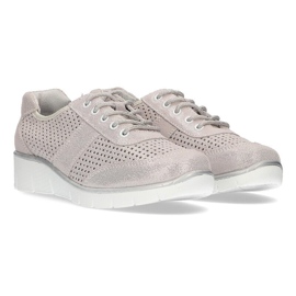 Zapatos de cuero Filippo DP028/21 Si plata con cordones 7