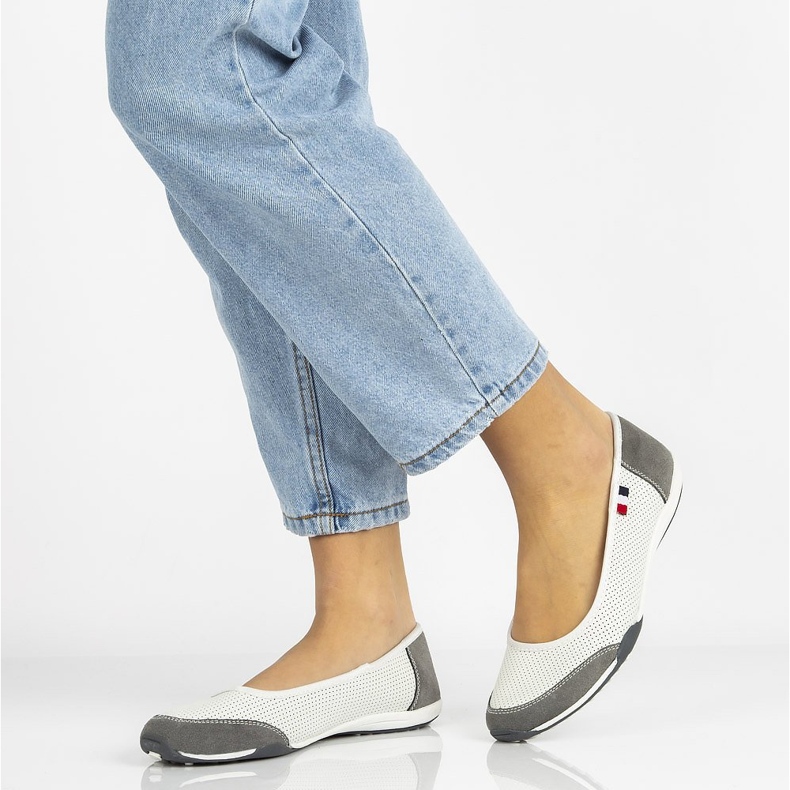 Zapatos de cuero Filippo DP142 / 21 Wh Gr blanco-gris 2