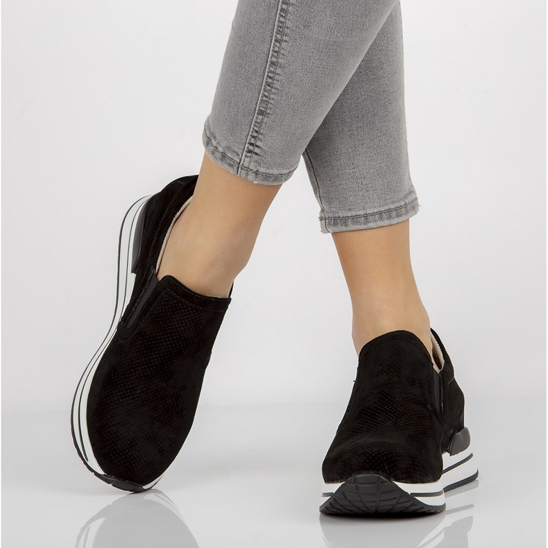 Zapatillas de cuero Filippo DP1512 / 21 Bk negro 1