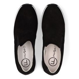 Zapatillas de cuero Filippo DP1512 / 21 Bk negro 5