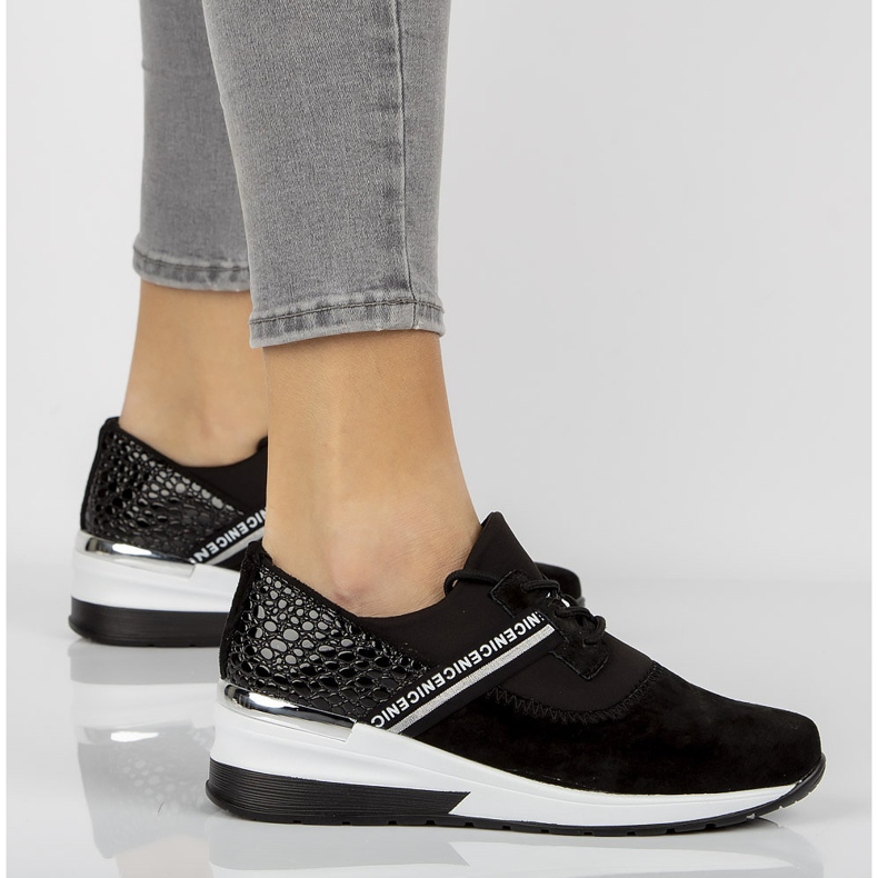 Zapatillas de cuero Filippo DP1388 / 21 Bk negro 1