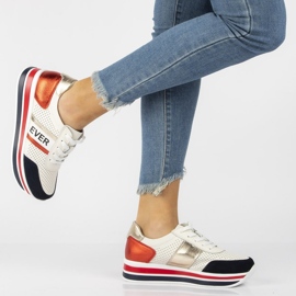 Zapatillas de cuero Filippo DP1414 / 21 Wh blanco rojo azul marino 3