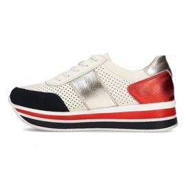 Zapatillas de cuero Filippo DP1414 / 21 Wh blanco rojo azul marino 4