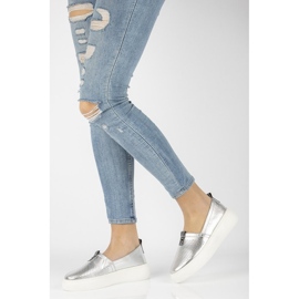 Slip-ons de piel Filippo DP2027/21 Si plata 3