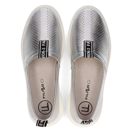 Slip-ons de piel Filippo DP2027/21 Si plata 4