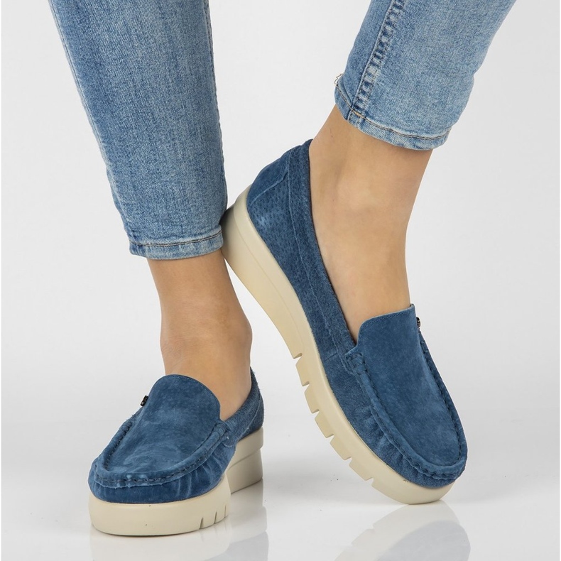 Mocasines de piel Filippo DP2031/21 Bl azul 1