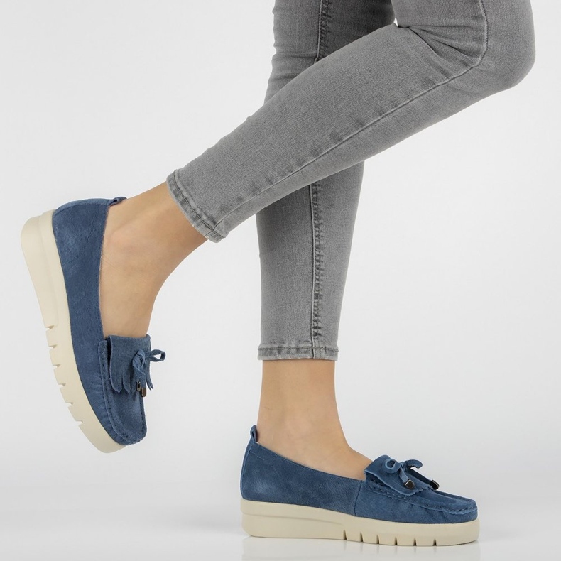 Mocasines de piel Filippo DP2030/21 Bl azul 1