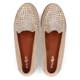 Mocasines de piel Filippo 10118 beige 4