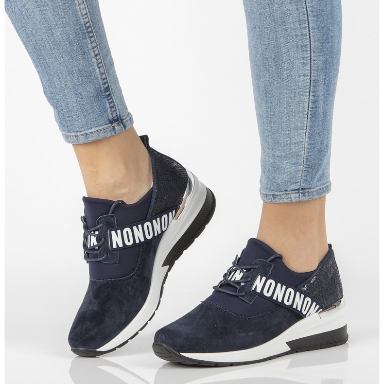 Zapatillas de piel Filippo DP1388/21 Nv azul marino 1