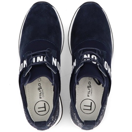 Zapatillas de piel Filippo DP1388/21 Nv azul marino 4