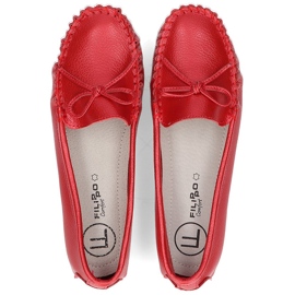 Rojo Mocasines Filippo DP004/21 Rd de piel 5
