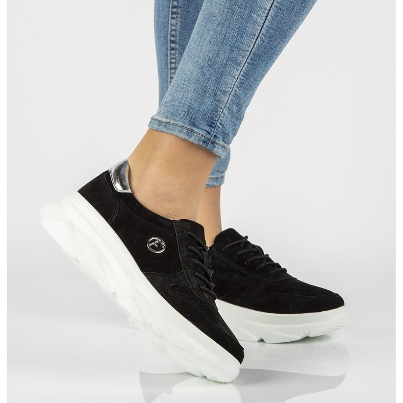 Zapatillas de cuero Filippo DP2138 / 21 Bk negro 1