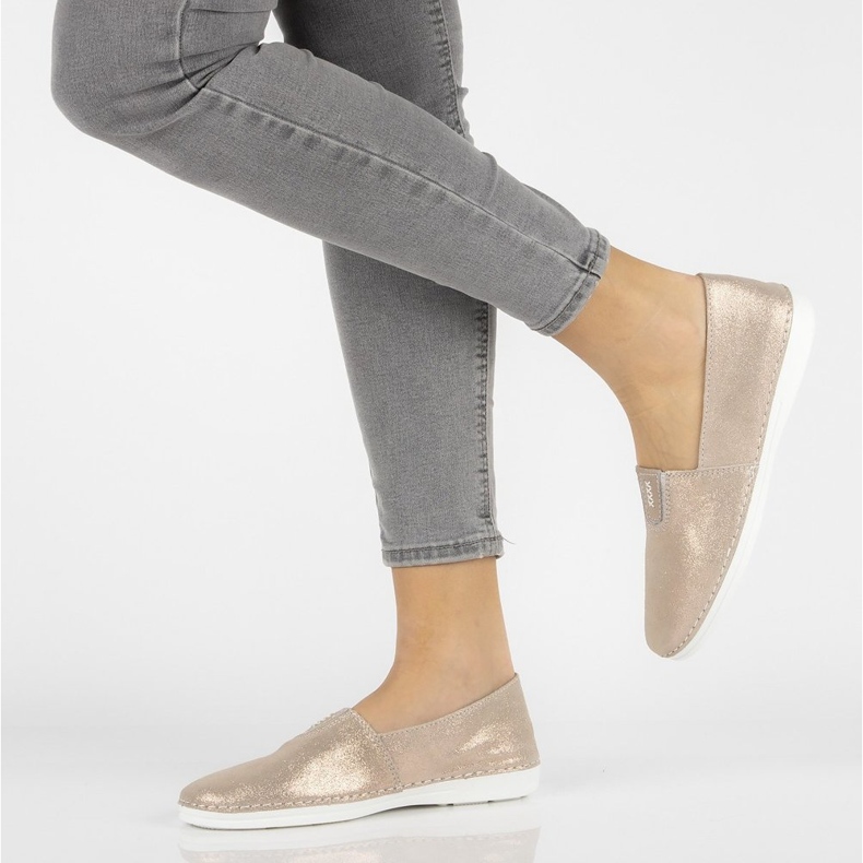 Zapatos sin cordones de cuero Filippo DP2134 / 21 Go dorado 1