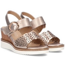 Sandalias con cuña Filippo DS2077/21 Go golden dorado 6