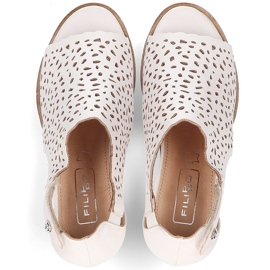 Sandalias con cuña Filippo DS2074/21 Wh blanco 5