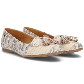 Bailarinas de piel Filippo 04016 beige dorado 4