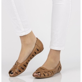 Bailarinas de piel Filippo 04506 marrón 1