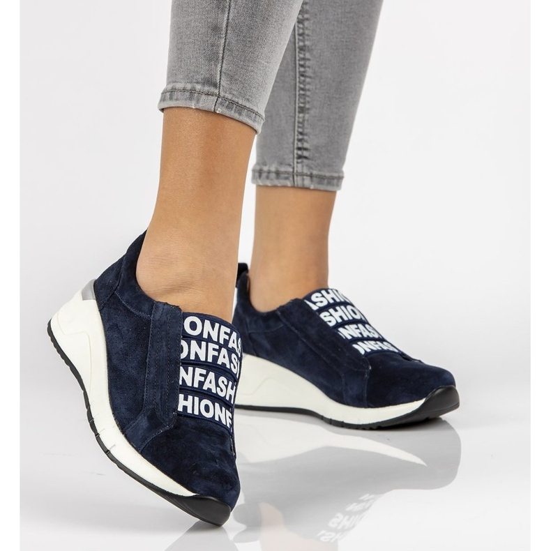 Zapatillas de cuero Filippo DP2053 / 21 Nv azul marino 1