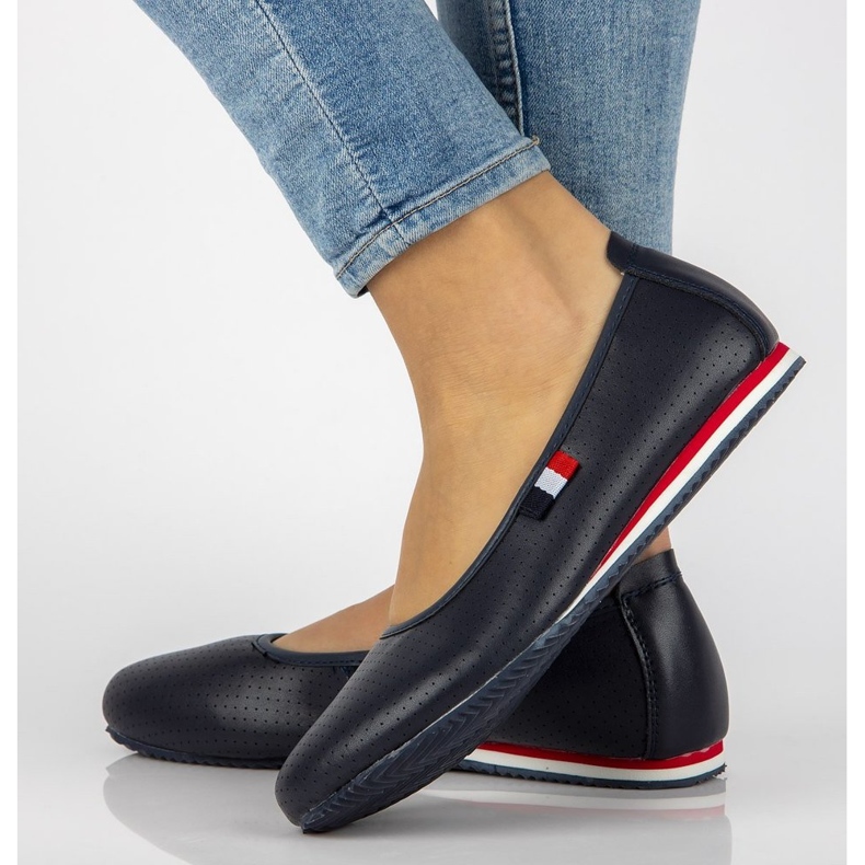 Bailarinas de piel Filippo DP2171/21 Nv azul marino 1