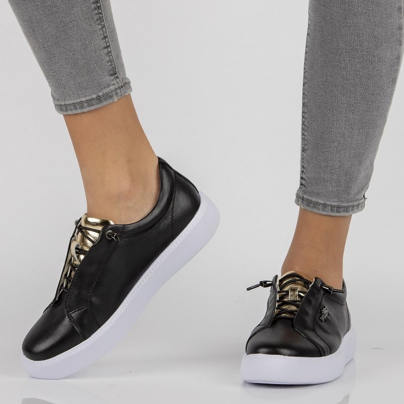 Zapatos de cuero Filippo DP2041/21 Bk negro 1