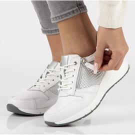 Zapatillas de cuero Filippo DP2052 / 21 Wh blanco 2
