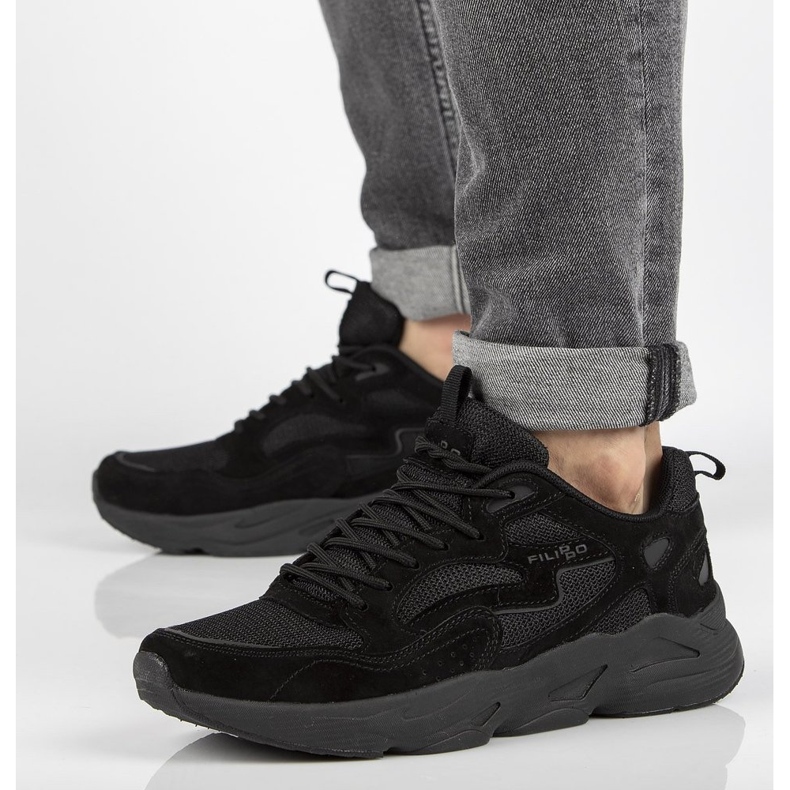 Zapatillas de cuero Filippo MSP2116 / 21 Bk negro 1