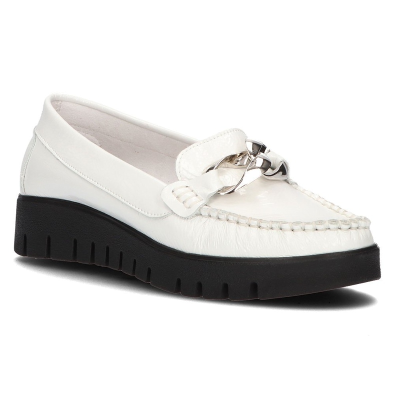 Mocasines de piel Filippo 10133 lacado blanco 2