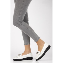 Mocasines de piel Filippo 10133 lacado blanco 3