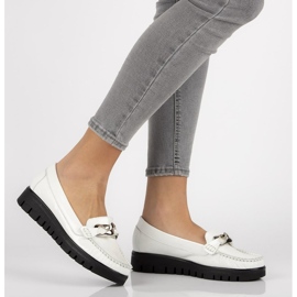 Mocasines de piel Filippo 10133 lacado blanco 4