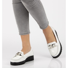 Mocasines de piel Filippo 10133 lacado blanco 5