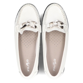 Mocasines de piel Filippo 10133 lacado blanco 9
