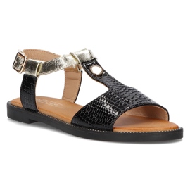 Filippo DS2099/21 Bk sandalias negras negro dorado 4