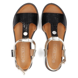 Filippo DS2099/21 Bk sandalias negras negro dorado 7