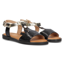 Filippo DS2099/21 Bk sandalias negras negro dorado 8