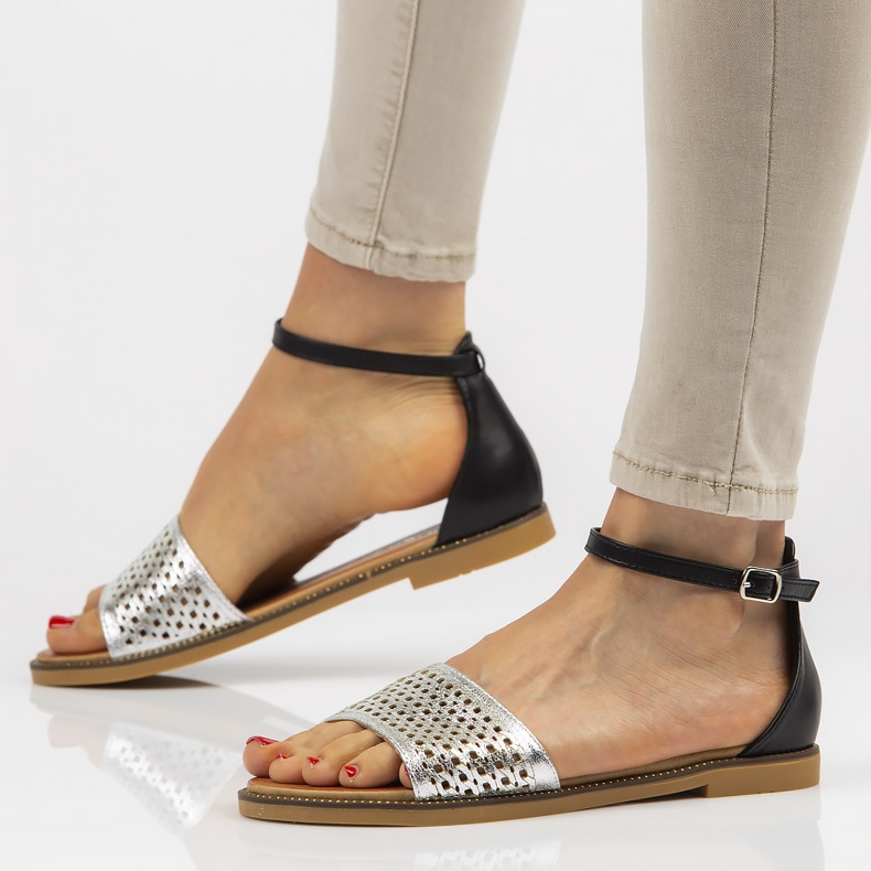 Filippo DS2102 / 21 Si Bk sandalias negro plata 1