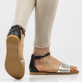 Filippo DS2102 / 21 Si Bk sandalias negro plata 4
