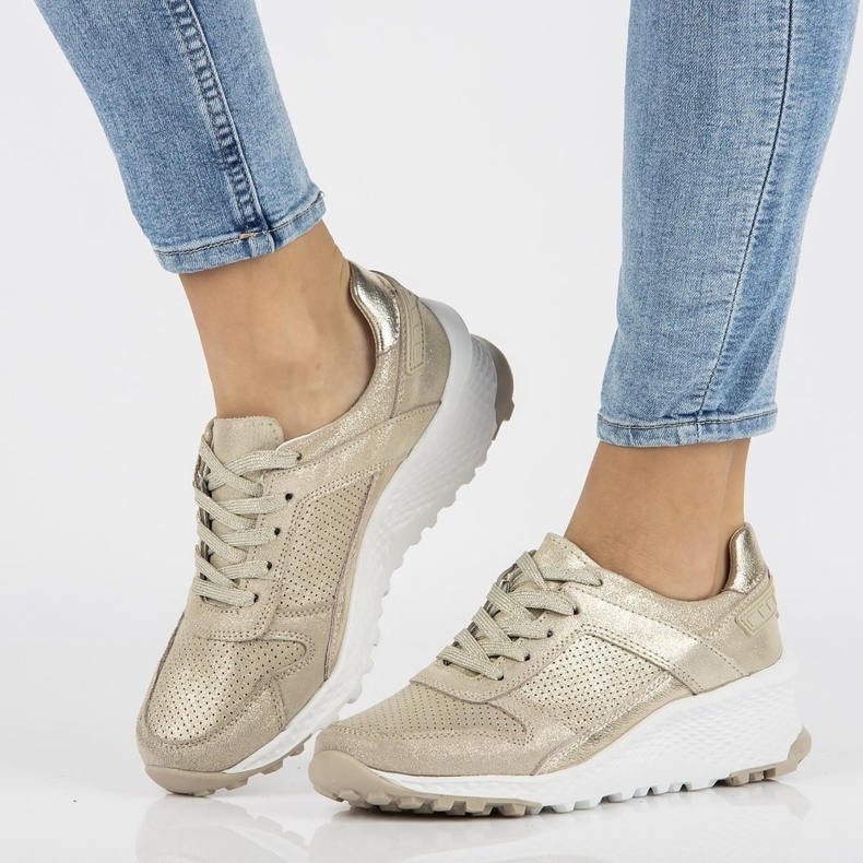 Zapatillas de cuero Filippo DP2008 / 21 Go dorado 1 Zapatillas de cuero Filippo DP2008 / 21 Go dorado 1