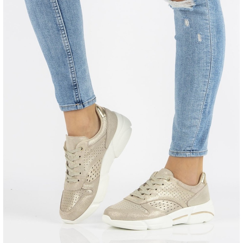 Zapatillas de cuero Filippo DP2156 / 21 Go oro dorado 1 Zapatillas de cuero Filippo DP2156 / 21 Go oro dorado 1