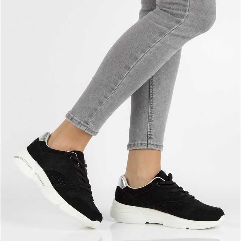 Zapatillas de cuero Filippo DP2156 / 21 Bk negro 1