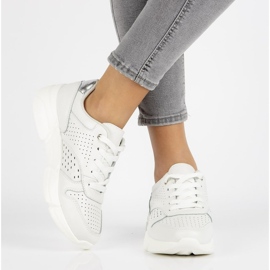 Zapatillas de cuero Filippo DP2156 / 21 Wh blanco 2
