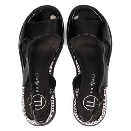 Sandalias negras con cuña Filippo DS2315/21 Bk negro 5