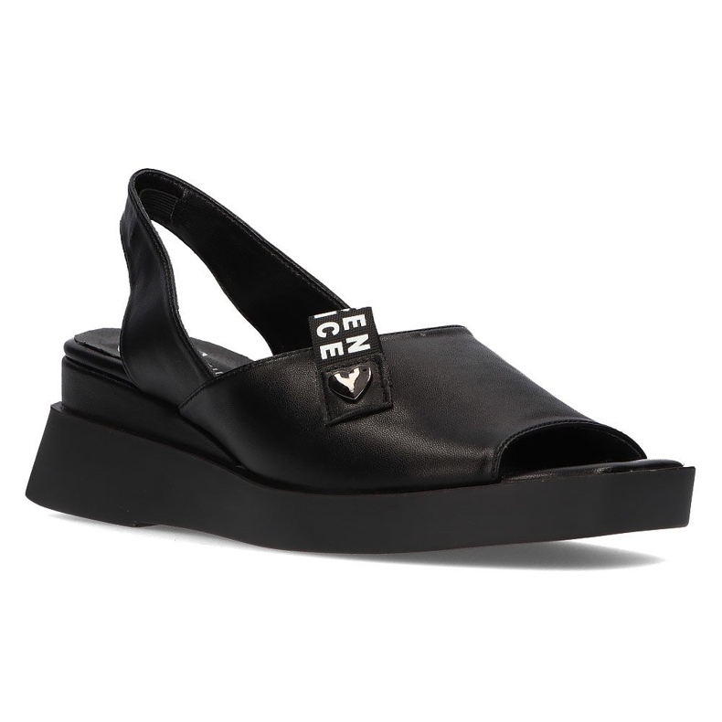Sandalias negras con cuña Filippo DS2355/21 Bk negro 1